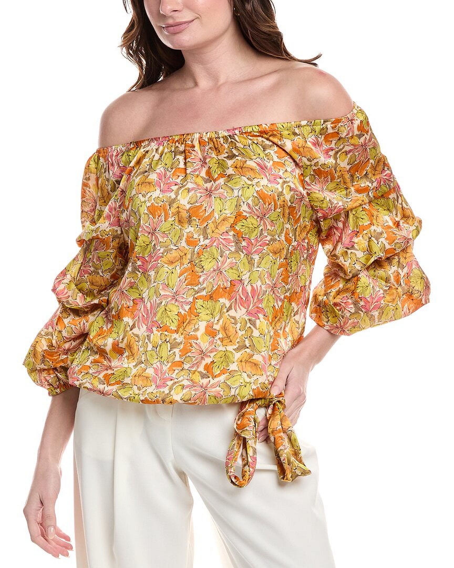 Vince Camuto womens Off-The-Shoulder Blouse, XL, Orange